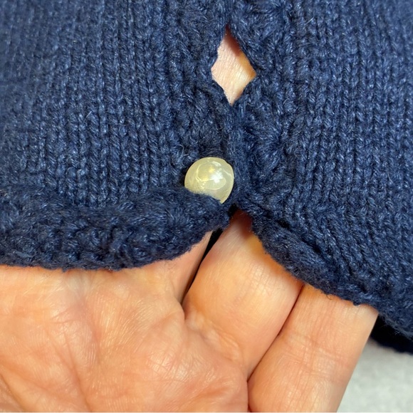 Colleens Collectables Vtg Blue S/S Cardigan Sweater Ribbon Flowers Large 80’s - Picture 5 of 9